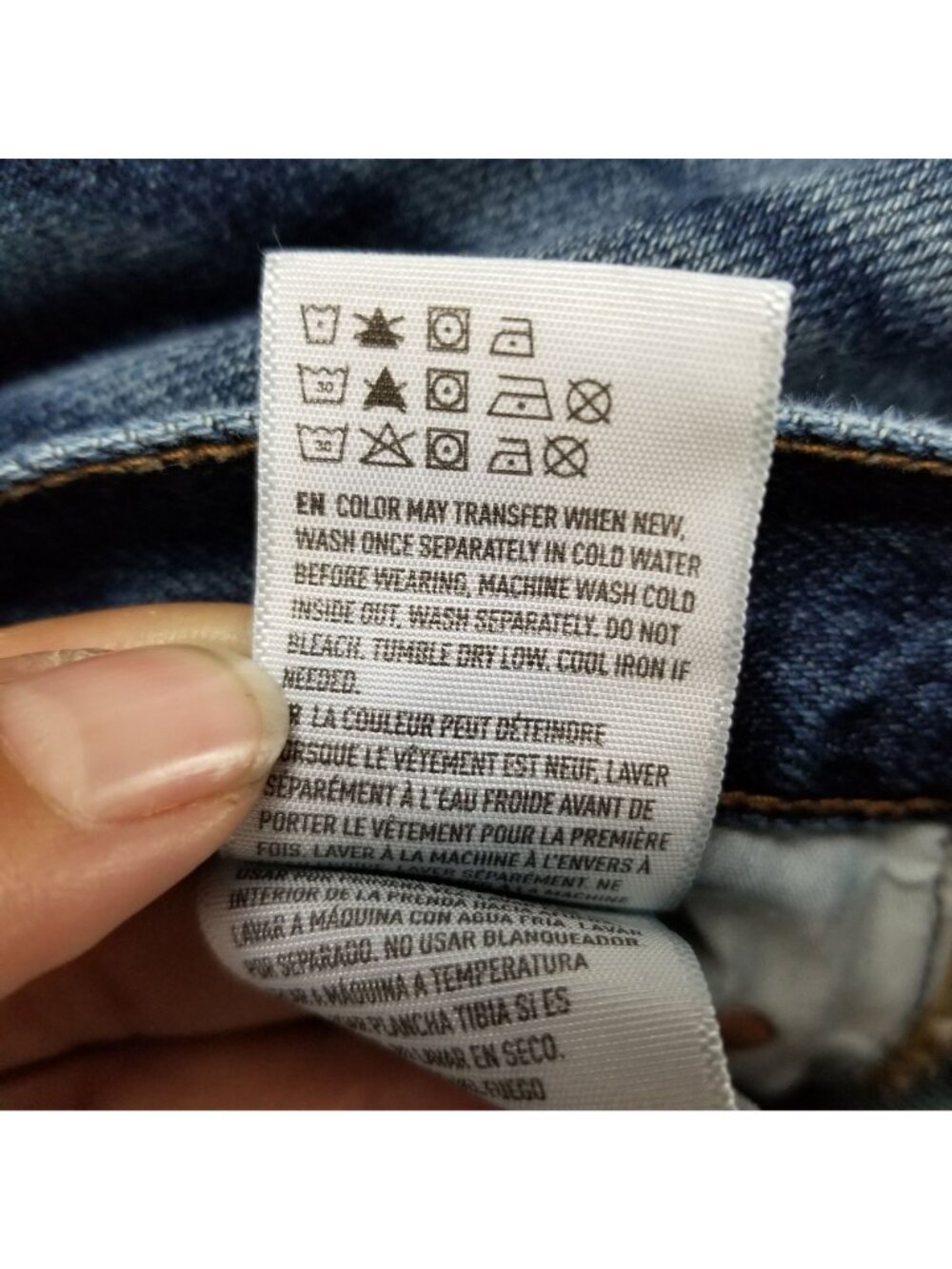 AEO Jeans Womens 4 Blue Cotton Denim Button Fly Hi Rise Girlfriend - Picture 14 of 15